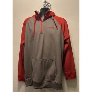 Burton Red and Gray Quarter-Zip Hoodie